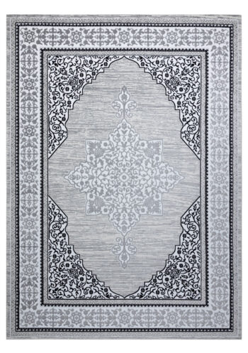 Dywany Łuszczów, Kusový koberec Gloss 8490 52 Ornament ivory/grey, 80x150, šedá, chodba / predsieň