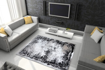 Dywany Łuszczów, Kusový koberec Gloss 8493 78 Vintage grey/black, 80x150, šedá, kancelária