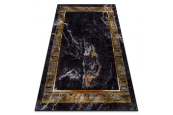 Dywany Łuszczów, Kusový koberec Miro 51278.809 Marble black/gold, 80x150, čierna, chodba / predsieň