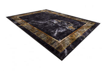 Dywany Łuszczów, Kusový koberec Miro 51278.809 Marble black/gold, 80x150, čierna, chodba / predsieň
