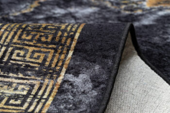 Dywany Łuszczów, Kusový koberec Miro 51278.809 Marble black/gold, 80x150, čierna, chodba / predsieň