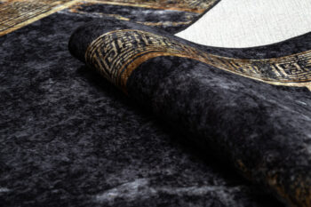 Dywany Łuszczów, Kusový koberec Miro 51278.809 Marble black/gold, 80x150, čierna, chodba / predsieň
