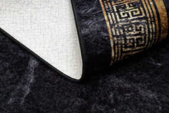 Dywany Łuszczów, Kusový koberec Miro 51278.809 Marble black/gold, 80x150, čierna, chodba / predsieň