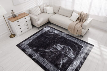 Dywany Łuszczów, Kusový koberec Miro 51278.810 Marble black/white, 160x220, čiernobiela, chodba / predsieň
