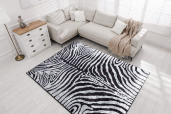 Dywany Łuszczów, Kusový koberec Miro 51331.803 Zebra black / white, 160x220, čiernobiela, chodba / predsieň