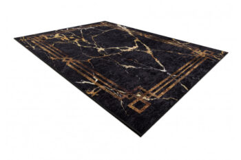 Dywany Łuszczów, Kusový koberec Miro 51333.801 Marble black/gold, 120x170, čierna, chodba / predsieň