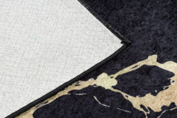 Dywany Łuszczów, Kusový koberec Miro 51333.801 Marble black/gold, 80x150, čierna, chodba / predsieň