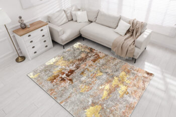 Dywany Łuszczów, Kusový koberec Miro 51463.802 Abstraction grey/gold, 160x220, viacfarebná, detská izba