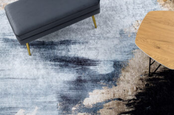 Dywany Łuszczów, Kusový koberec Miro 51573.802 Abstraction blue / gold, 160x220, viacfarebná, chodba / predsieň
