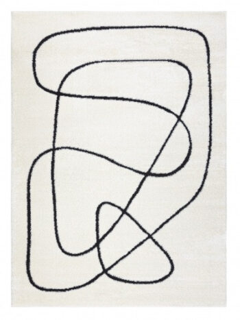 Dywany Łuszczów, Kusový koberec Mode 8377 abstract cream/black, 240x330, béžová, chodba / predsieň