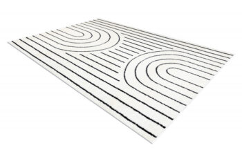 Dywany Łuszczów, Kusový koberec Mode 8494 geometric cream/black, 80x150, biela, chodba / predsieň
