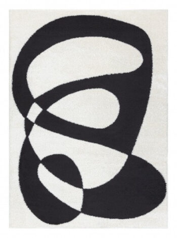 Dywany Łuszczów, Kusový koberec Mode 8531 abstract cream/black, 240x330, biela, detská izba