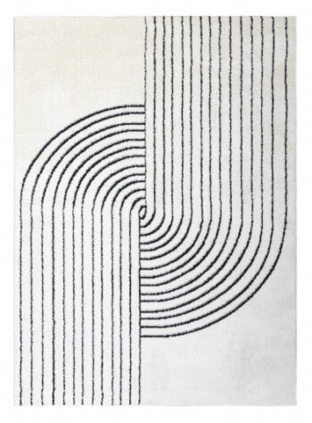 Dywany Łuszczów, Kusový koberec Mode 8587 geometric cream/black, 80x150, béžová, chodba / predsieň