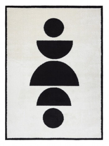 Dywany Łuszczów, Kusový koberec Mode 8598 geometric cream/black, 80x150, čiernobiela, detská izba