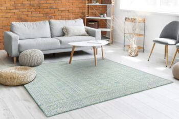 Dywany Łuszczów, Kusový koberec Sion Sisal Aztec 22184 green/blue/ecru – na von aj na doma, 200x290, zelená, chodba / predsieň