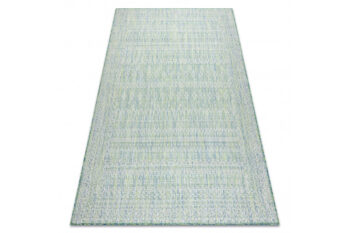 Dywany Łuszczów, Kusový koberec Sion Sisal Aztec 22184 green/blue/ecru – na von aj na doma, 200x290, zelená, chodba / predsieň