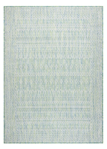 Dywany Łuszczów, Kusový koberec Sion Sisal Aztec 22184 green/blue/ecru – na von aj na doma, 200x290, zelená, chodba / predsieň