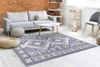 Dywany Łuszczów, Kusový koberec Sion Sisal Aztec 3007 blue/pink/ecru – na von aj na doma, 180x270, modrá, chodba / predsieň