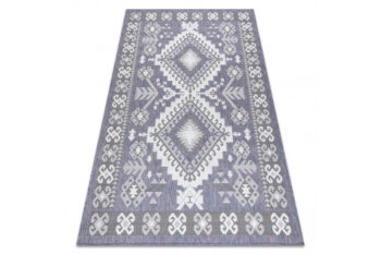 Dywany Łuszczów, Kusový koberec Sion Sisal Aztec 3007 blue/pink/ecru – na von aj na doma, 180x270, modrá, chodba / predsieň