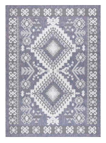 Dywany Łuszczów, Kusový koberec Sion Sisal Aztec 3007 blue/pink/ecru – na von aj na doma, 180x270, modrá, chodba / predsieň