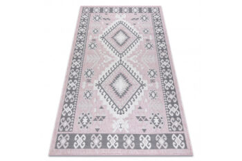 Dywany Łuszczów, Kusový koberec Sion Sisal Aztec 3007 pink/ecru – na von aj na doma, 180x270, ružová, chodba / predsieň
