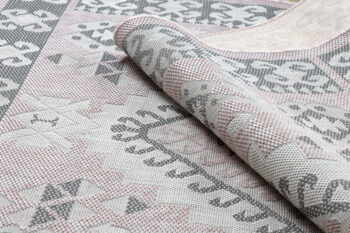 Dywany Łuszczów, Kusový koberec Sion Sisal Aztec 3007 pink/ecru – na von aj na doma, 180x270, ružová, chodba / predsieň