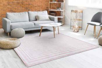 Dywany Łuszczów, Kusový koberec Sion Sisal Labirinth 22376 pink/ecru – na von aj na doma, 200x290, ružová, chodba / predsieň