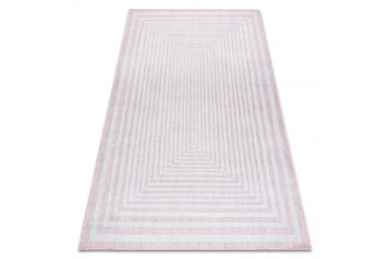 Dywany Łuszczów, Kusový koberec Sion Sisal Labirinth 22376 pink/ecru – na von aj na doma, 200x290, ružová, chodba / predsieň