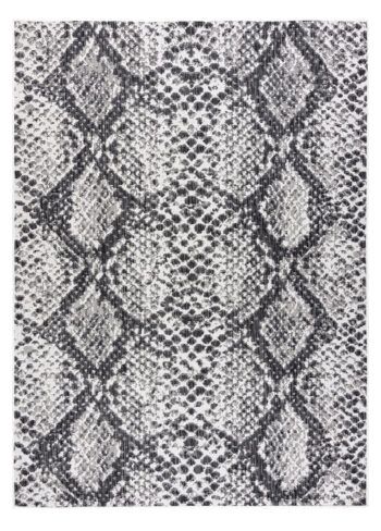 Dywany Łuszczów, Kusový koberec Sion Sisal Snake`s skin 22162 ecru/black – na von aj na doma, 200x290, šedá, chodba / predsieň