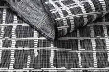 Dywany Łuszczów, Kusový koberec Sion Sisal Trellis 22144 black/ecru – na von aj na doma, 120x170, šedá, chodba / predsieň