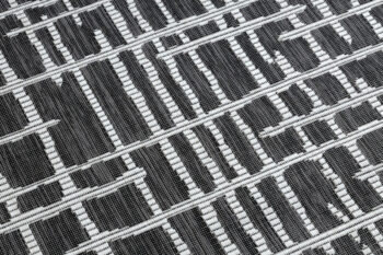Dywany Łuszczów, Kusový koberec Sion Sisal Trellis 22144 black/ecru – na von aj na doma, 80x150, šedá, chodba / predsieň