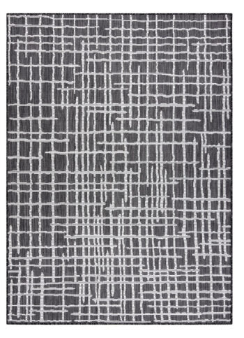 Dywany Łuszczów, Kusový koberec Sion Sisal Trellis 22144 black/ecru – na von aj na doma, 80x150, šedá, chodba / predsieň