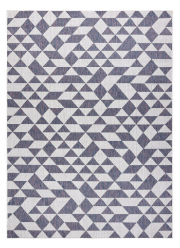 Dywany Łuszczów, Kusový koberec Sion Sisal Triangles 22373 ecru/blue-pink – na von aj na doma, 160x220, viacfarebná, chodba / predsieň