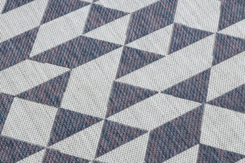 Dywany Łuszczów, Kusový koberec Sion Sisal Triangles 22373 ecru/blue-pink – na von aj na doma, 160x220, viacfarebná, chodba / predsieň