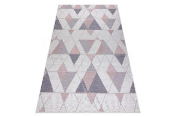 Dywany Łuszczów, Kusový koberec Sion Sisal Triangles B3006A ecru/pink – na von aj na doma, 200x290, ružová, chodba / predsieň