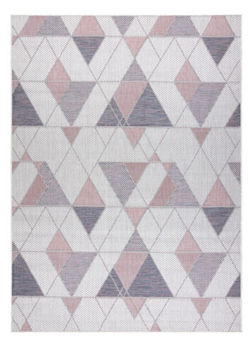Dywany Łuszczów, Kusový koberec Sion Sisal Triangles B3006A ecru/pink – na von aj na doma, 200x290, ružová, chodba / predsieň