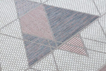 Dywany Łuszczów, Kusový koberec Sion Sisal Triangles B3006A ecru/pink – na von aj na doma, 200x290, ružová, chodba / predsieň