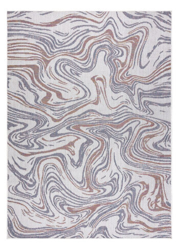 Dywany Łuszczów, Kusový koberec Sion Sisal Waves 2836 ecru/blue/pink – na von aj na doma, 160x220, viacfarebná, chodba / predsieň