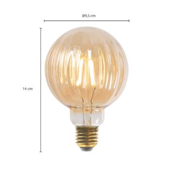 E27 3,8W LED G95 2 700K 340 lm ryhy jantárová 2 ks