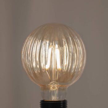 E27 3,8W LED žiarovka G95, 2700K, 340lm, drážky jantárová
