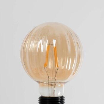 E27 3,8W LED žiarovka G95, 2700K, 340lm, drážky jantárová