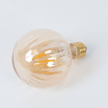 E27 3,8W LED žiarovka G95, 2700K, 340lm, drážky jantárová