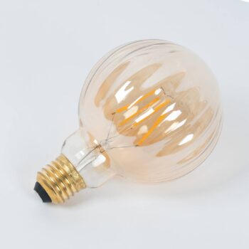 E27 3,8W LED žiarovka G95, 2700K, 340lm, drážky jantárová