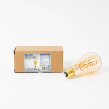 E27 4,9W LED rustikálna žiarovka, 1800K, 200 lumenov, jantárová