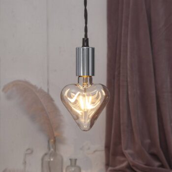 E27 objímka Stil s káblom, striebornej farby