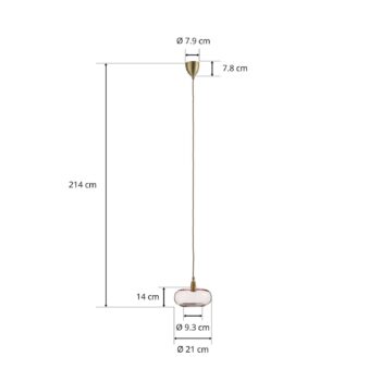 EBB & FLOW Horizon závesná lampa ružovo-zlatá Ø 21