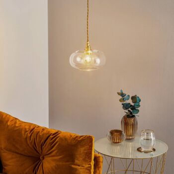 EBB & FLOW Horizon závesná lampa sklo číra Ø 21 cm