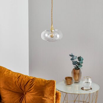 EBB & FLOW Horizon závesná lampa sklo číra Ø 21 cm