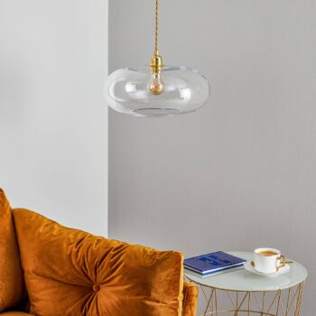 EBB & FLOW Horizon závesná lampa sklo číra Ø 36 cm