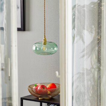 EBB & FLOW Horizon závesná lampa zelená Ø 21 cm